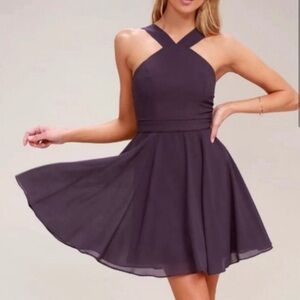 Lulu’s Dusty Purple Skater Dress